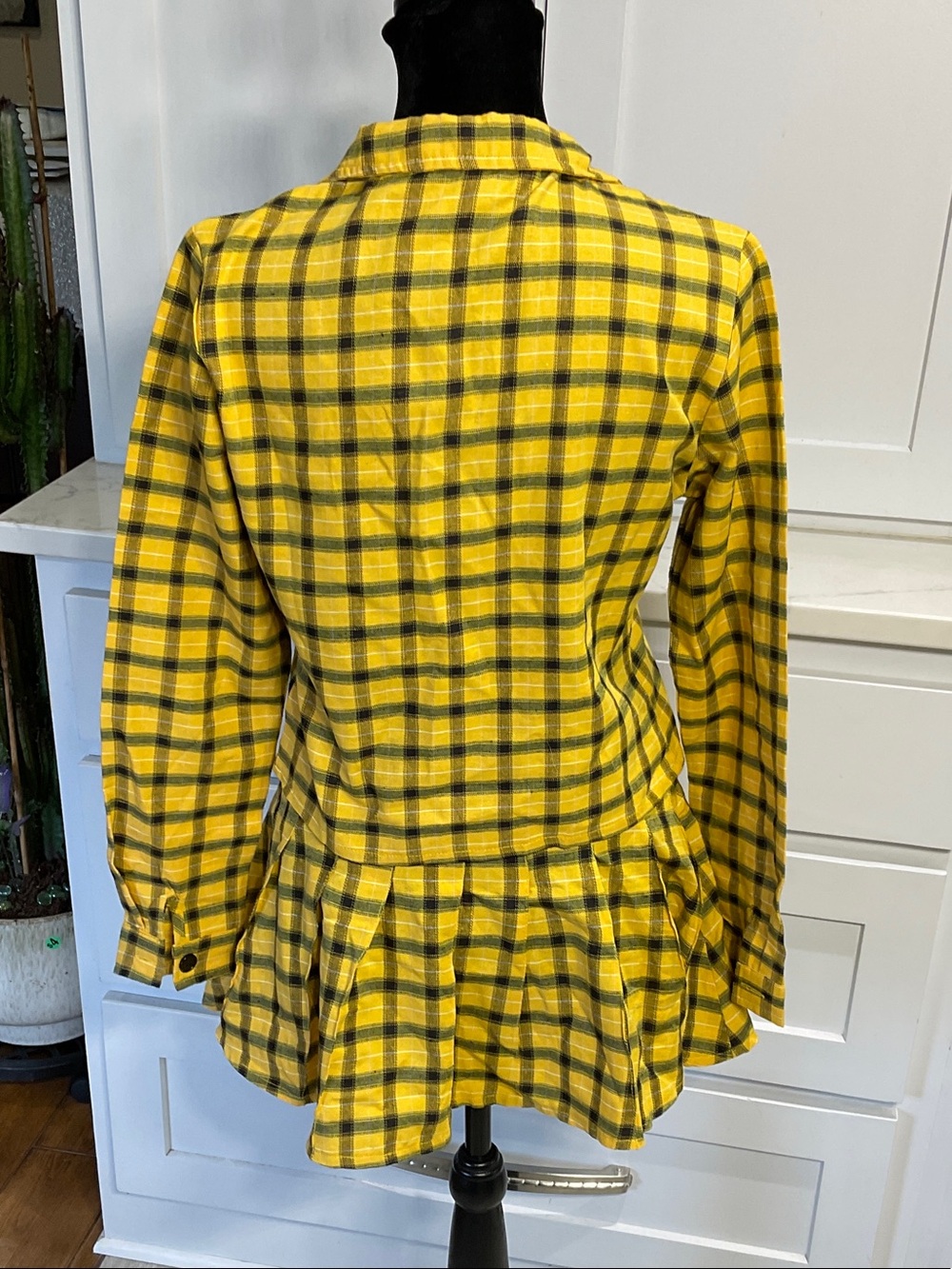 Dolls Kill Bold Yellow, Green, and Black Plaid Top and Bottom Set - Picture 5 of 6